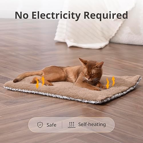 Miniatura 2 de Cama autocalentable para gatos, 24 x 18 pulgadas, almohadilla autocalentable para mascotas, manta térmica de doble cara para gatitos grandes,