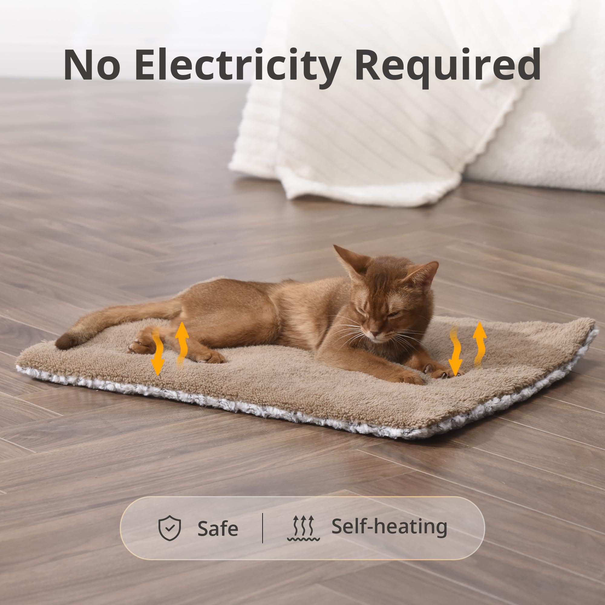 Manta Calefactora para Gatos, Sin Electricidad y baterías, 60×45cm Manta Calefactora de Doble Cara para Gatos y Perros, Almohadilla Térmica para Mascotas para Uso Interior y Exterior