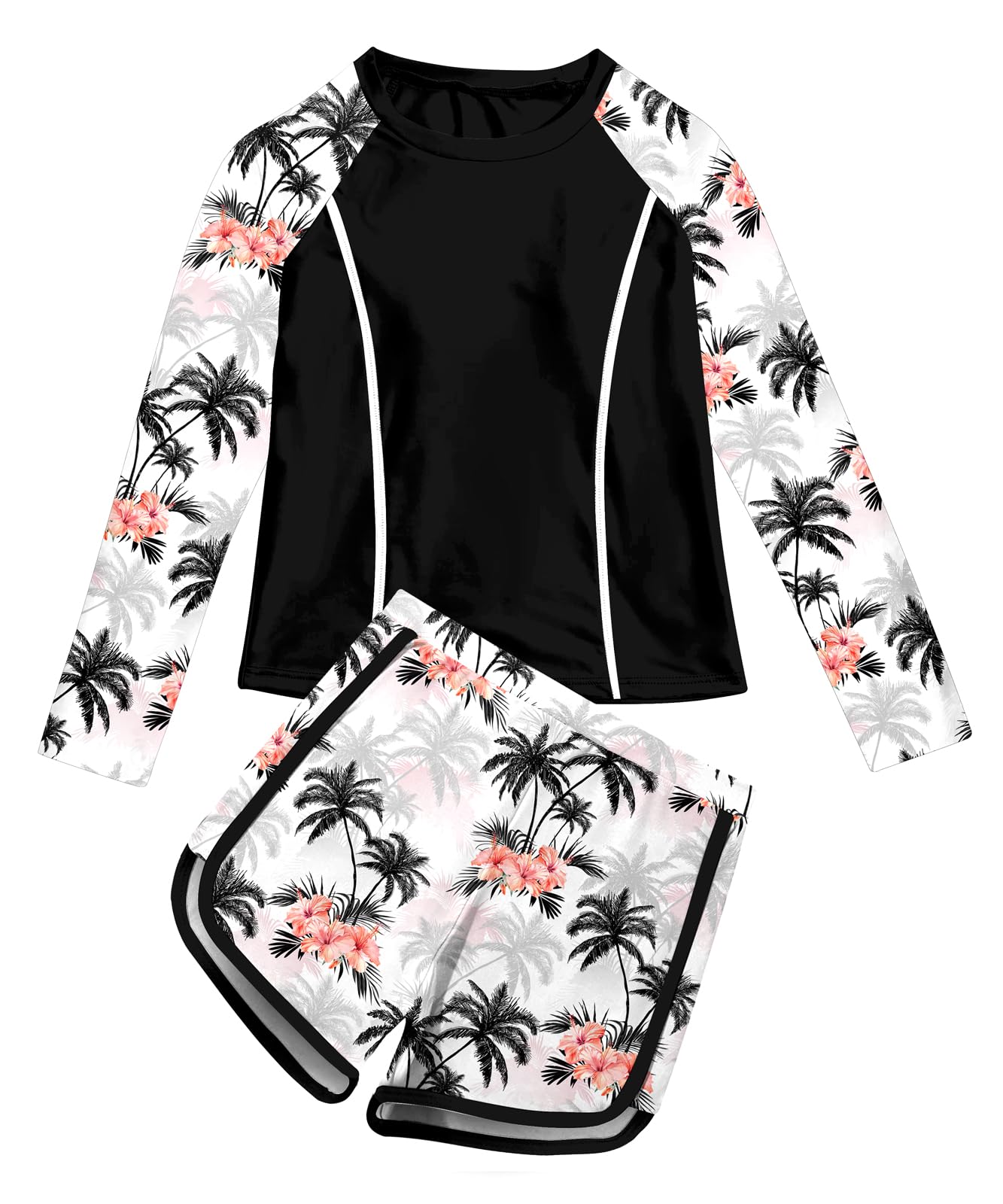 Vogseek Girls Rash Guard Swimsuits 2 Piece Bathing Suit Size 7-14T