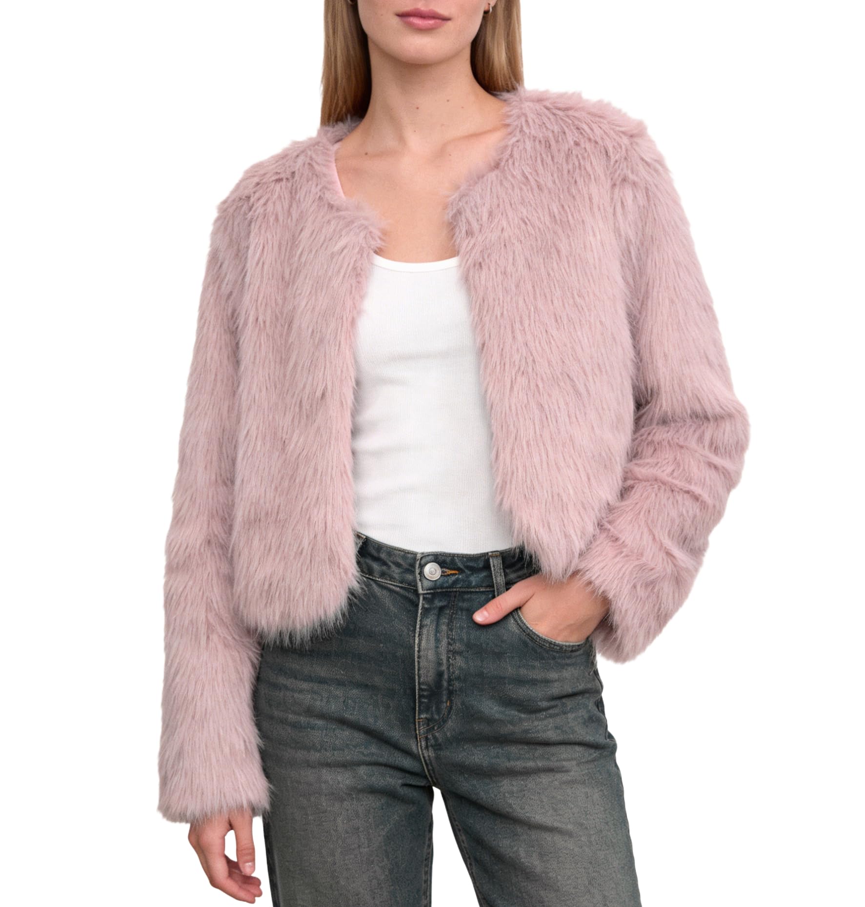 Amazhiyu Pelzmantel Damen Felljacke Kunstfell Kunstpelz Jacke Plüschjacke
