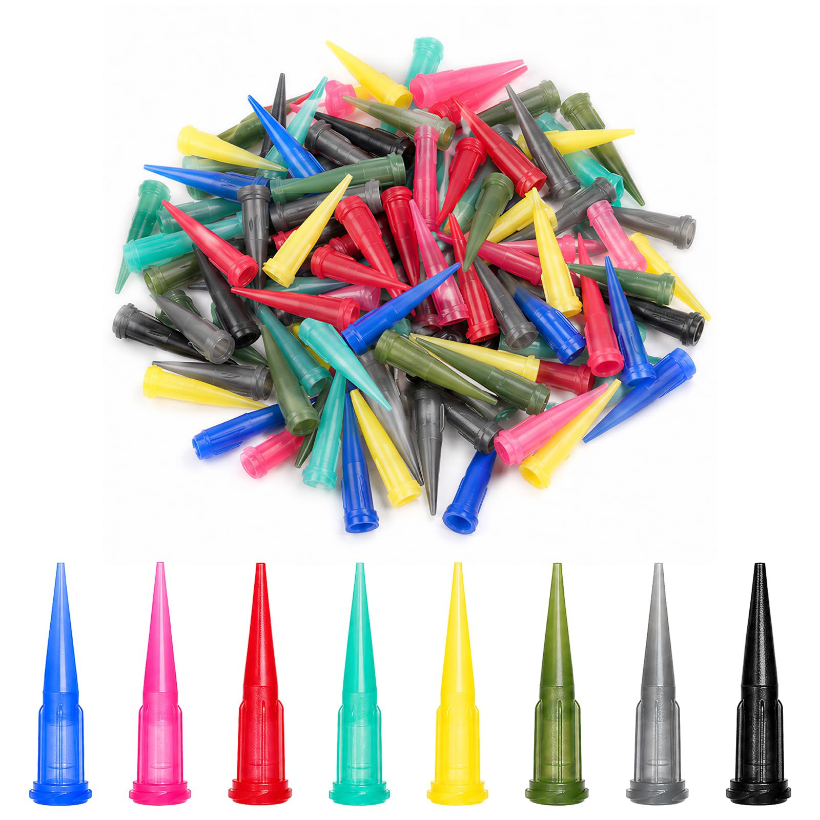 225PCS 15 Size Plastic Tapered Pinhead Blunt Tip Dispensing Needles — Amazon image 6
