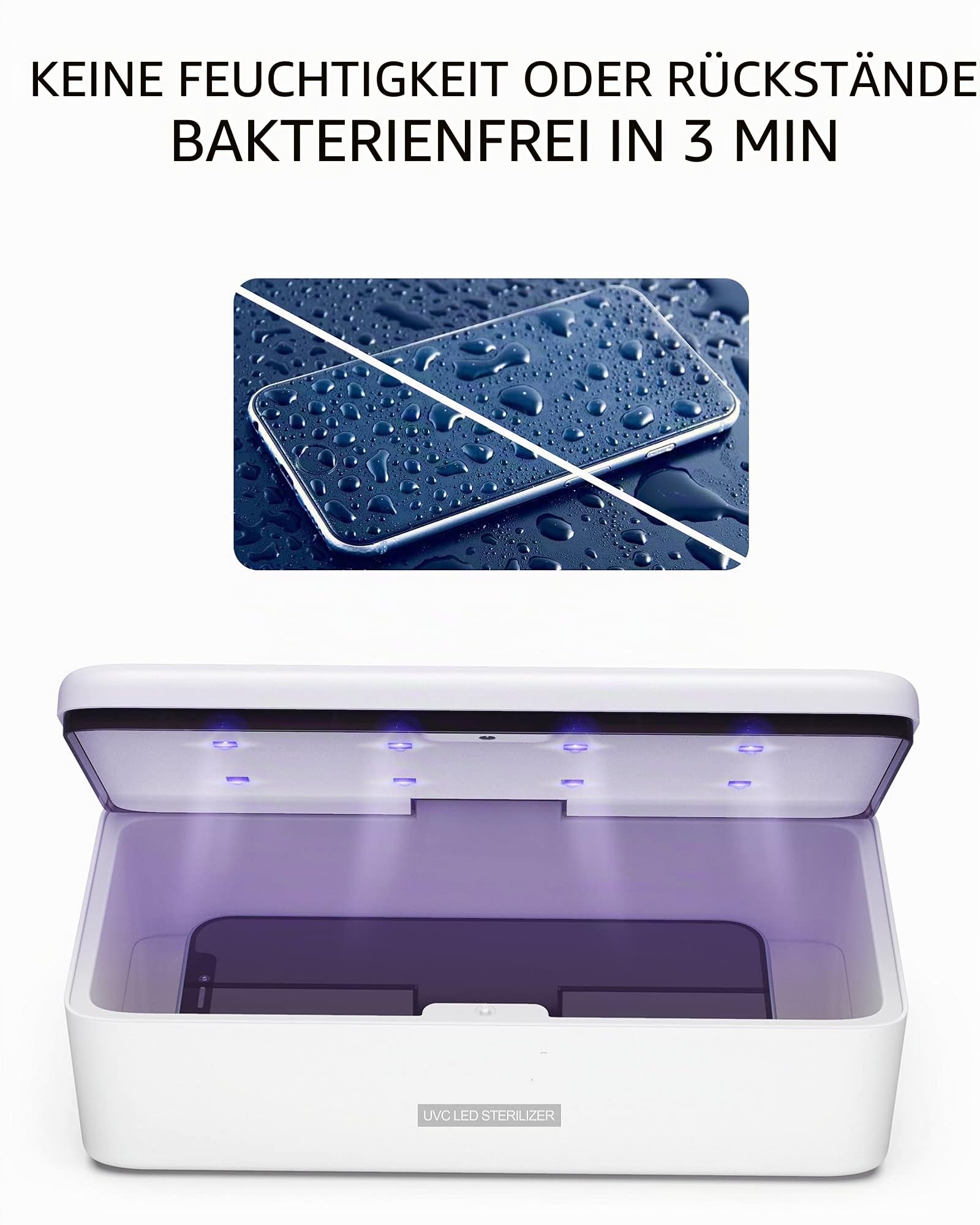 UV-Licht-Desinfektionsmittelbox, UVC-Handy-Desinfektionsbox für Smartphone, Schmuck und Haushaltsgegenstände