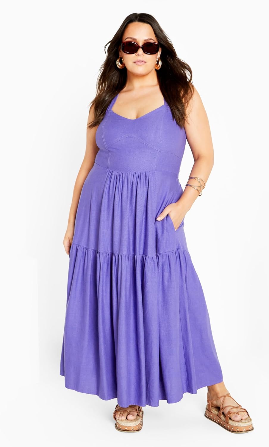 City Chic Women's Plus Size Bailey Sweetheart Neck Tier Dress - Image 3