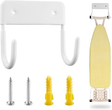 COKUMA Ironing Board Holder, Sturdy and Space-Saving Ironing Board Hanger Wall Mount Suit for Most Iron Board and Step Ladder