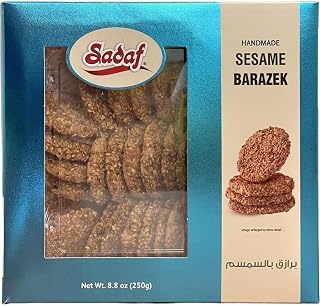 Sadaf Barazek with Sesame Cookies - Ideal Appetizer or Snack - Middle Eastern Cuisine - Handmade Sesame Cookies - Kosher - 250g Box
