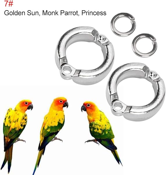 Cikonielf Set di 10 Anelli in Metallo per Zampe di Uccelli, Anelli di Identificazione per Pappagalli, Quaglie, Piccioni (#7) - 2