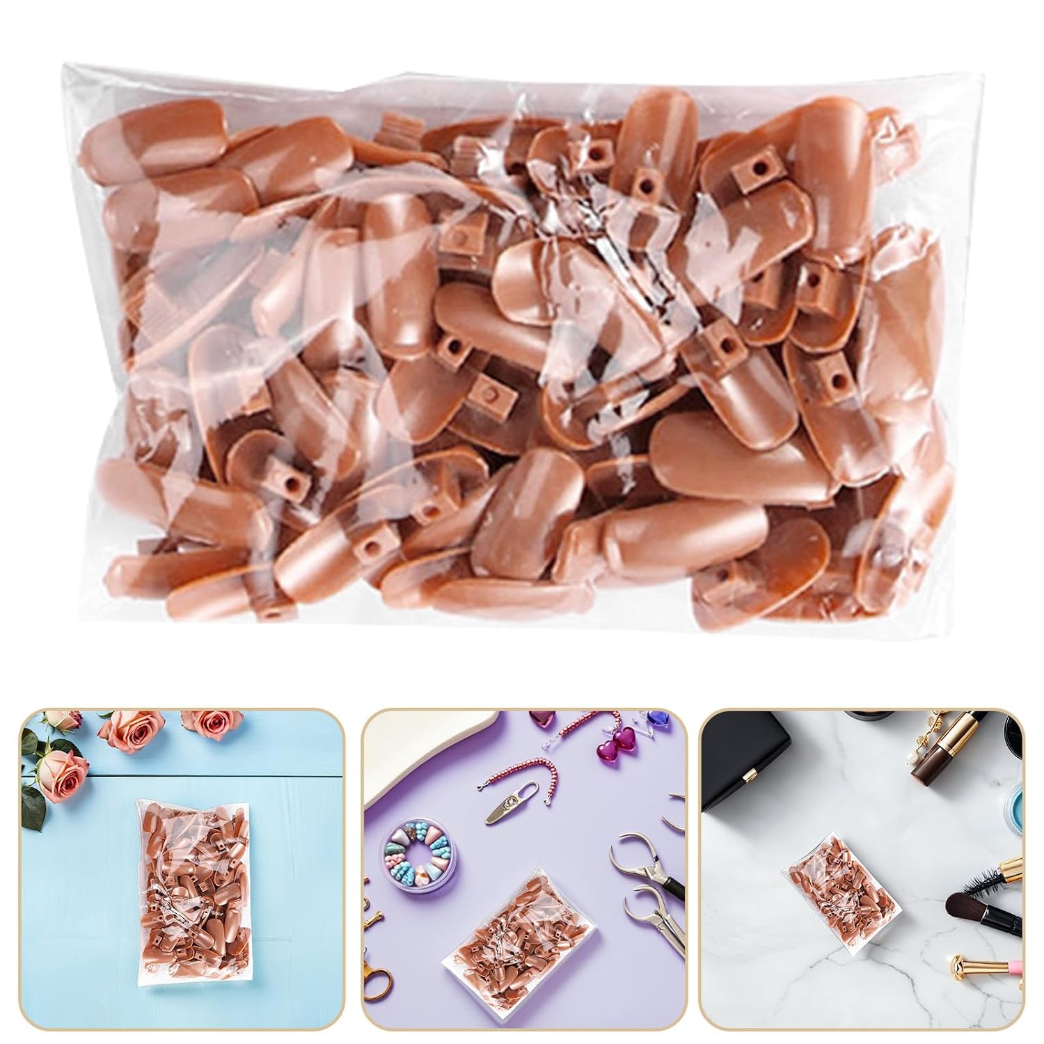 300pcs Practice Nail Tips for Manicure Training, Smooth Plastic