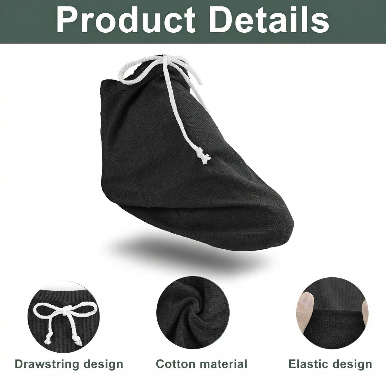 Cast Sock Cover for Foot, 2 Pack, Black, 14 Inch