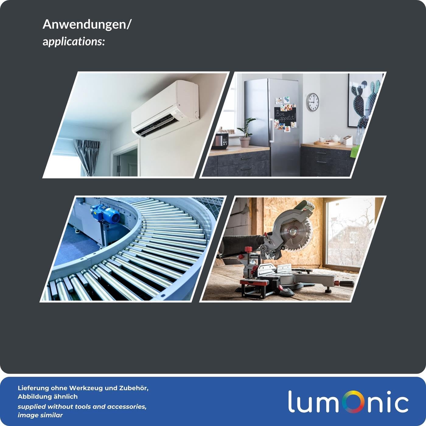Lumonic Condensatore di avviamento 25µF 450V | con Spina I 38x75mm I 25uF I Condensatore motore con custodia in plastica I Condensatore di esercizio I per pompe, tosaerba, utensili