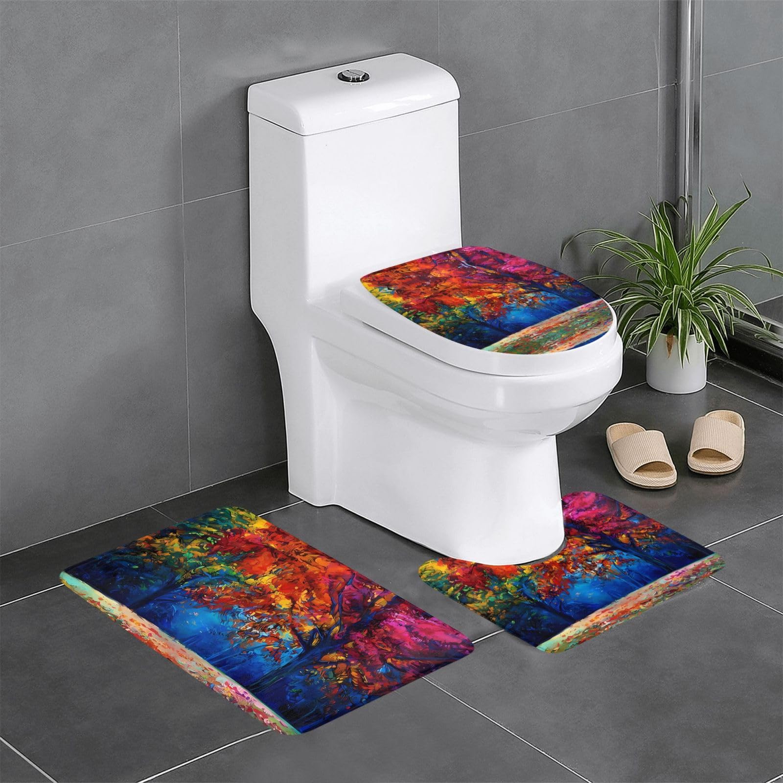 Alfombras de baño de diseño abstracto con poliéster bien elaborado premium