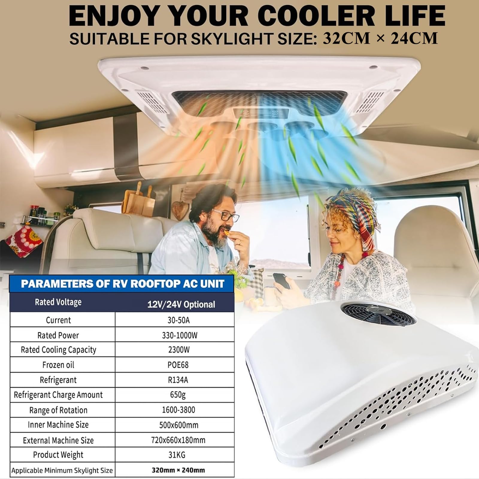 rv roof air conditioner heater combo