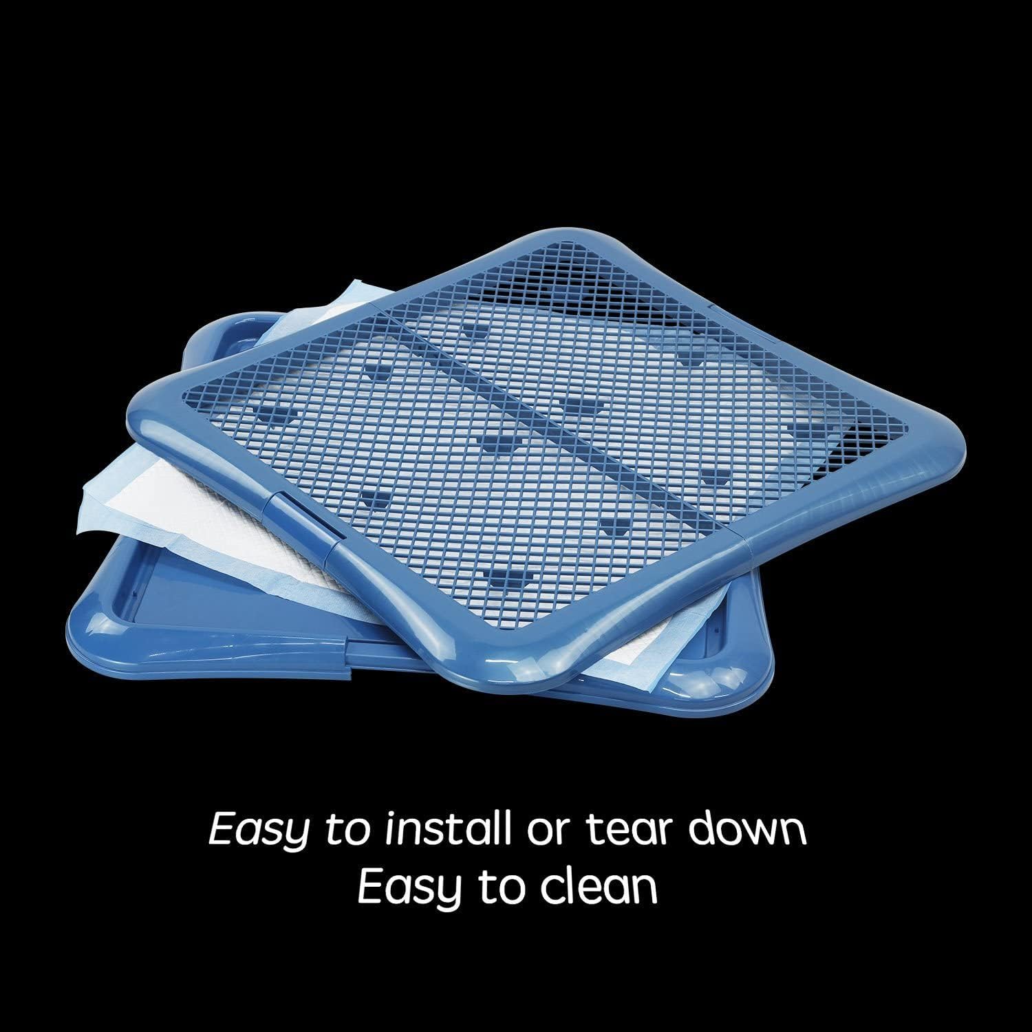petphabet Training Pad Holder Floor Protection Dog Pad Holder Mesh Training Tray (L-24"x24")…