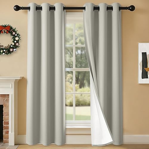 Miniatura 77 de Cortinas 100% opacas de 84 pulgadas de largo para dormitorio, sala de estar, cortinas de oscurecimiento de habitación con aislamiento térmico con