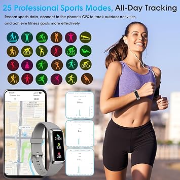 Fitness Tracker Smartwatch 1.43 AMOLED Display, Blood Pressure & Body Temperature Monitor