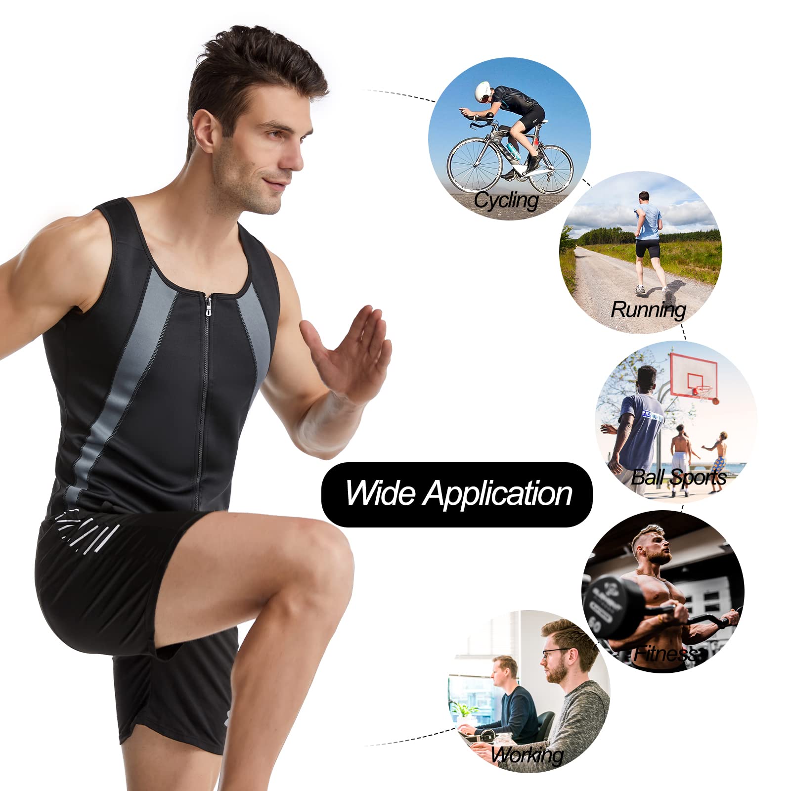 FEimaX Gilet Dimagrante Uomo Neoprene Sauna Body Shaper Fitness Snellente