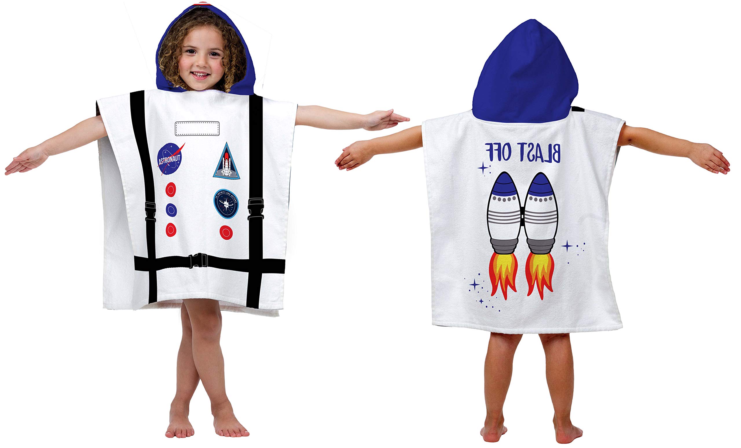 Jay Franco Astronaut Hooded Poncho Towel - 22x22 Inch Super Soft Cotton, Beach Pool Bath Towel For Kids - View #9