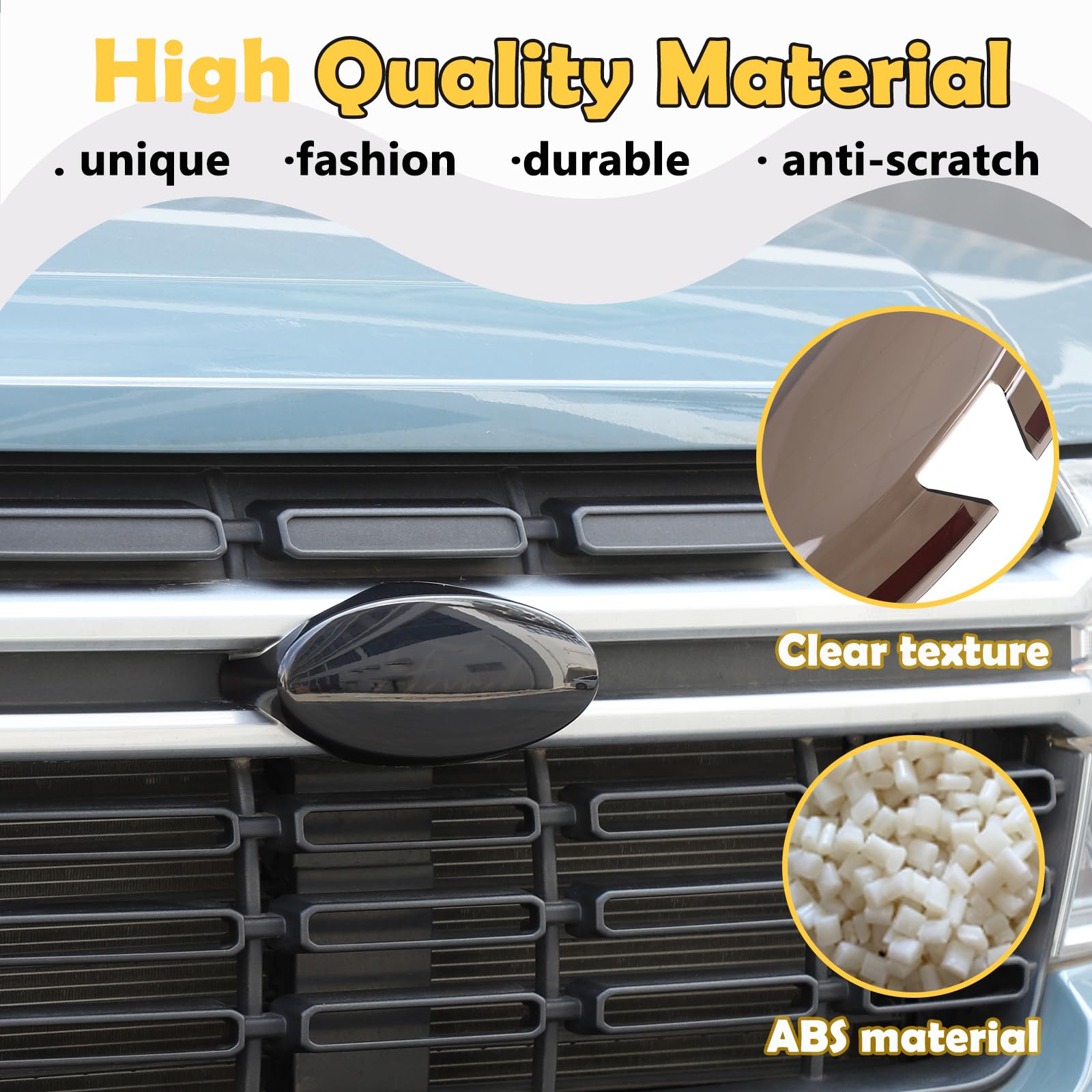 Przednie emblematy samochodowe osłona pierścienia kompatybilna z Ford Maverick 2022-2024, osłona tylnej klapy tylnej klapy przedniej maski logo logo osłona maski pierścień