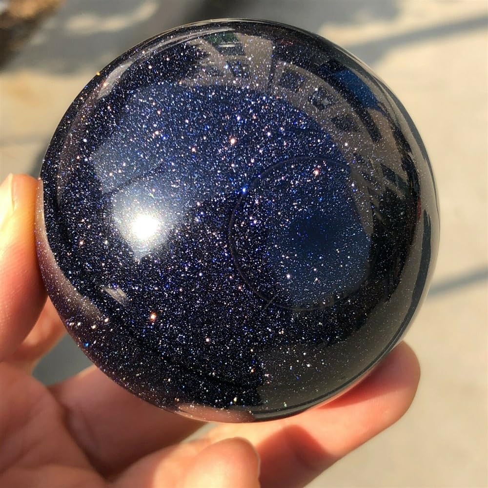 AARTERZZA Blue-Sand Stone Quartz Crystal Ball Sphere Ornaments (Size : About 50mm)