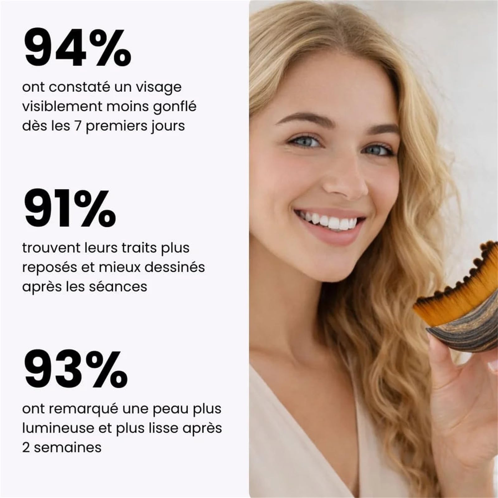Mooniva LunaSculpt - Brosse Lymphatique Visage brosse contour visage brossage à sec drainage lymphatique forme ergonomique pour visage menton mâchoire contact précis peau