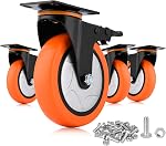3 Roues de Roue de Inch, Roulettes 4, Roulettes robustes avec frein 1500 Lbs, verrouillage industriel pivotant des roulettes de dessus de plaque Roues pour le mobilier et le chariot de travail