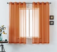 Vista 22 de Cortinas traslúcidas de 108 pulgadas para sala de estar, dormitorio, apartamento, ventana, 2 paneles con ojales, cortinas semitransparentes