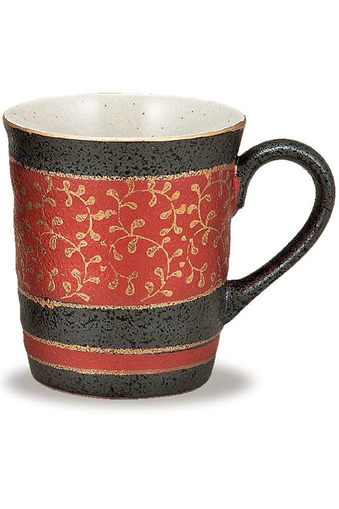 蔵出し　昭和初期　九谷焼 マグカップ 戦前輸出用 永楽窯 朱色唐草金彩永楽　希少 蔵出し 昭和初期 九谷焼 マグカップ 戦前輸出用 永楽窯 朱色唐草