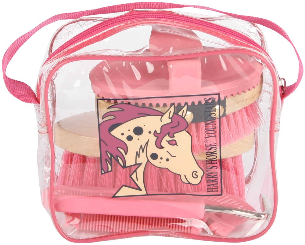 Sac à Dos De Nettoyage Rose Harry's Horse Avec Kit Complet Pour Cheval