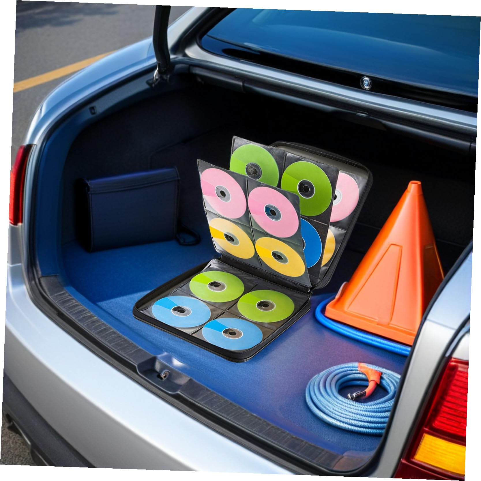Custodia Portadischi Capacità Custodia Porta Dvd Resistente Borsa Porta CD per Auto Design Maniglia