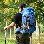 60L Waterproof Hiking Camping Backpack with Rain Cover, Lightweight Outdoor Sport Travel Daypack for Climbing Touring
