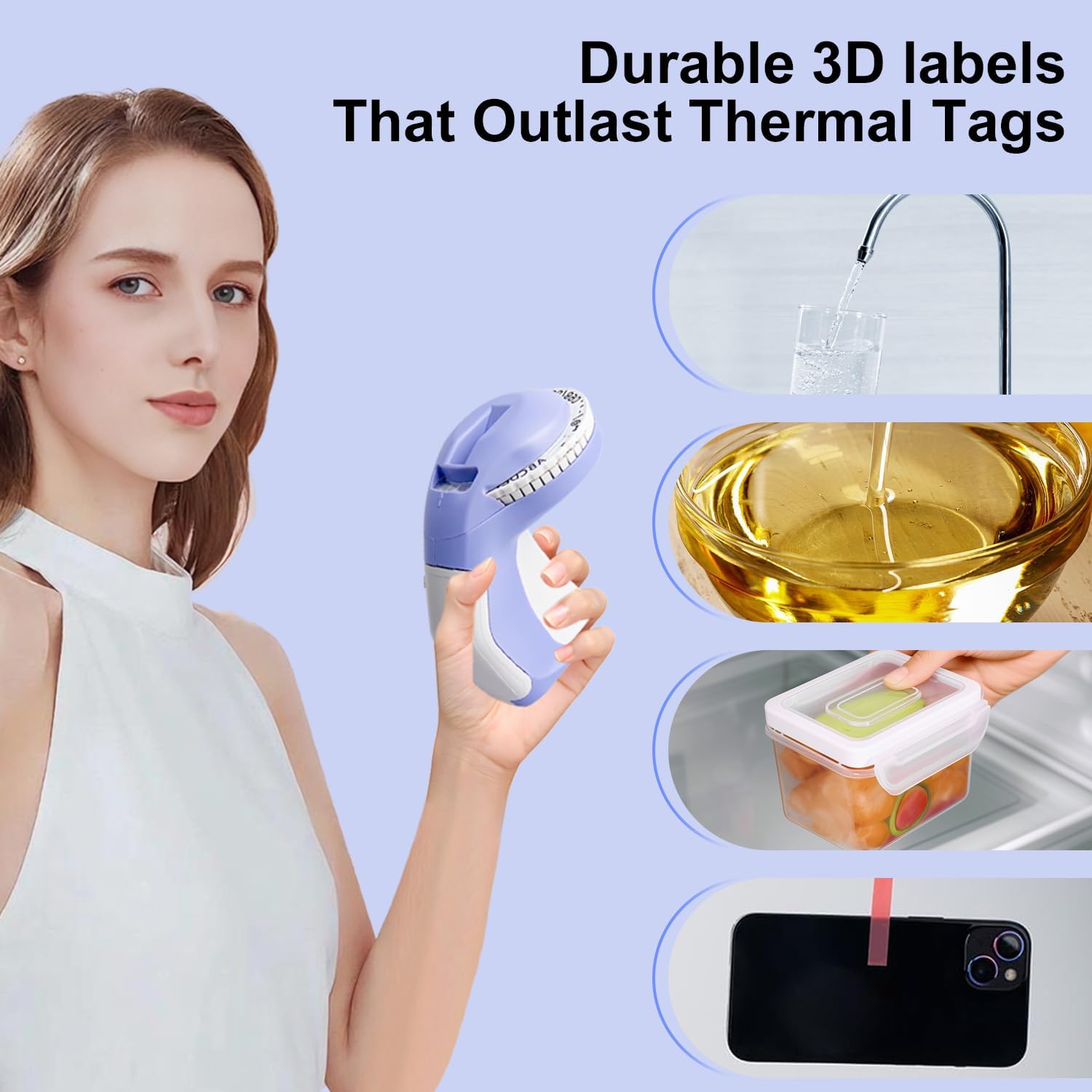 エンボスラベルメーカーマシン テープ付き オールドスクールエンボサーラベラー 5ロール3Dエンボスラベル パープル