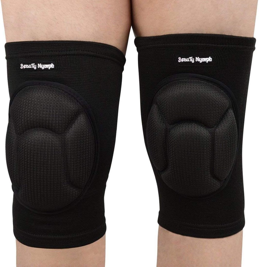 Protective Knee Pads, Thick Sponge Anti-Collision Kneepads Protector Non-slip Wrestling Dance Knee Pads Support Sleeve for Outdoor Sport(1 Pair)