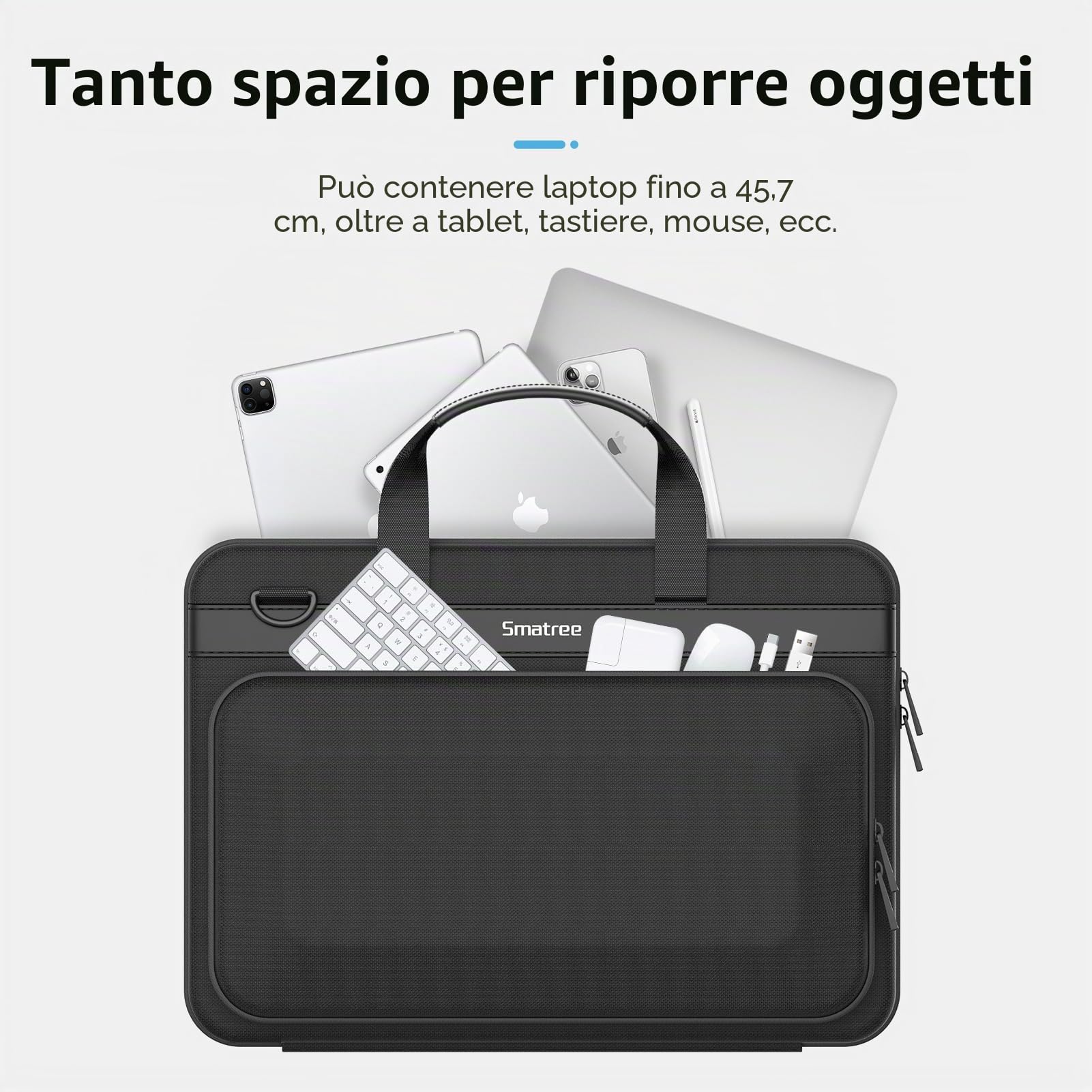 Smatree 17-18 pollici Borsa rigida per laptop per notebook ASUS ROG Strix/DELL Alienware m18 Gaming da 18 pollici, MSI GF76/Alienware X17 R2/Acer Nitro 5 da 17,3 pollici, Borsa a Tracolla