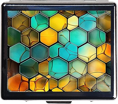 Pastillero vintage plateado de 7 días de metal con espejo y 8 compartimentos, lindo organizador de pastillas de viaje para bolso (desierto de cactus