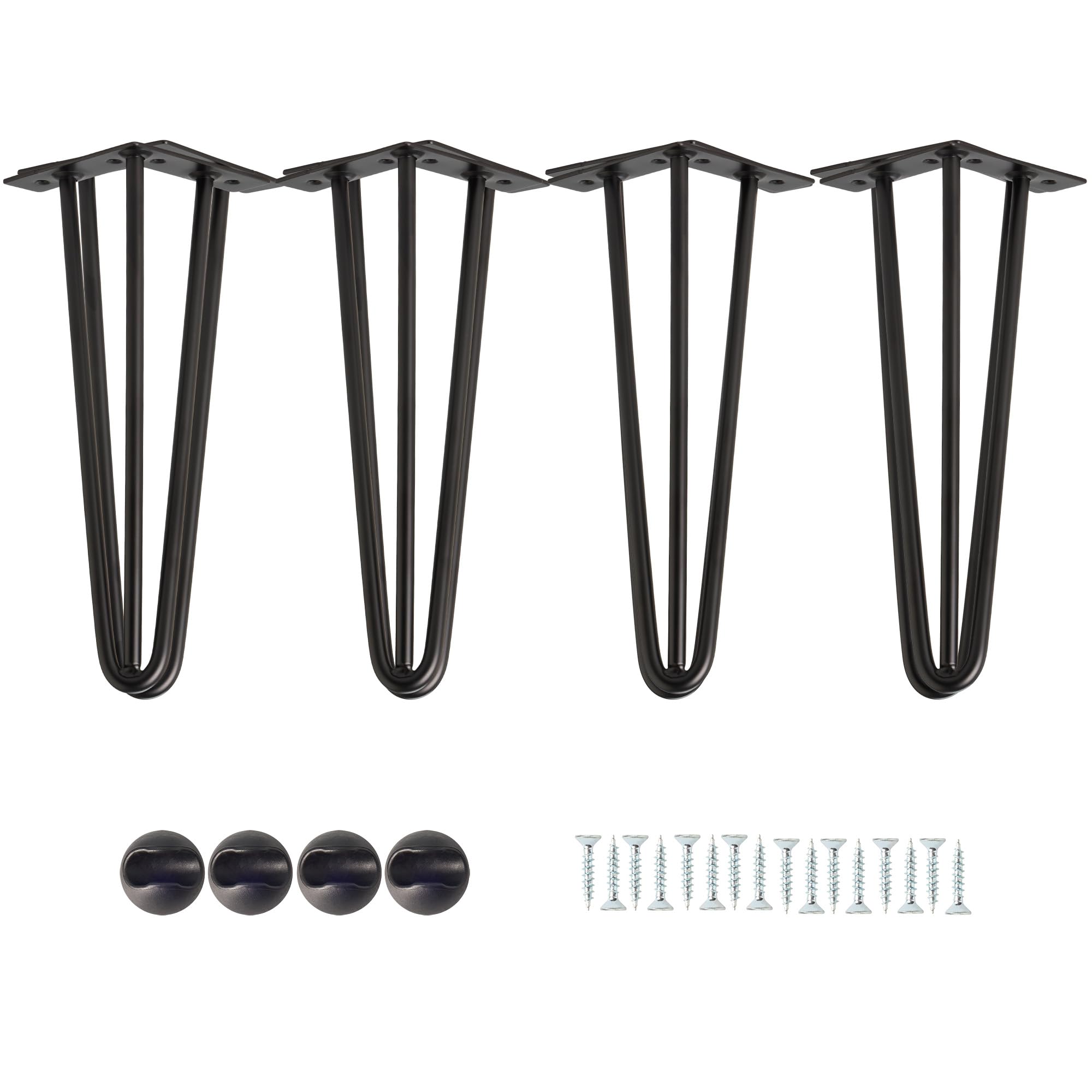 Patas metálicas de acero inoxidable de 30cm con fieltros para proteger el suelo