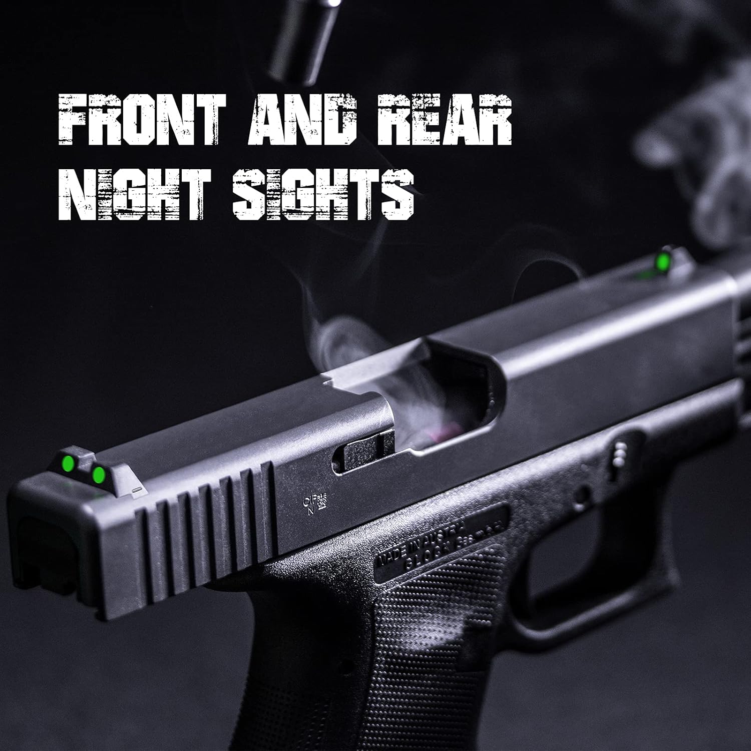 Feyachi NS16 Night Sights Glow in The Dark for Glock Pistol 17 17L 19 26 27 33 34 38 39, NO TRITIUM : Sports & Outdoors