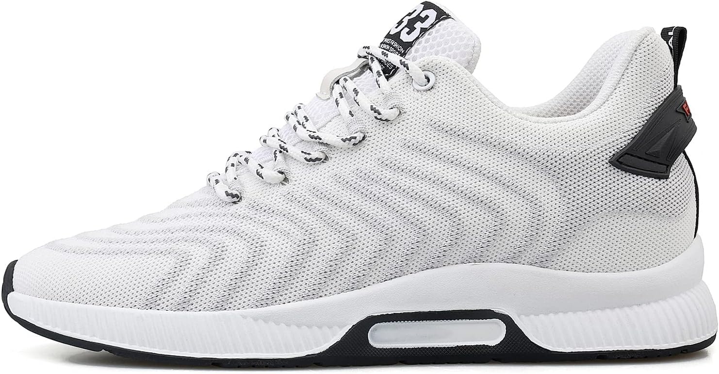 Recyphi Men's Invisible Height Increasing Elevator Shoes Lightweight Sport Shoes Height-Boosting Fashion Sneakers 2.4'' Taller'