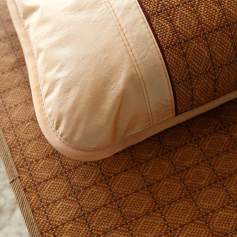 Tefola Tapis de couchage d'été, pliable en rotin doux, tapis de couchage, tapis de couchage en rotin d'été, lit en rotin, literie d'été respirante pour dortoir d'école à la maison