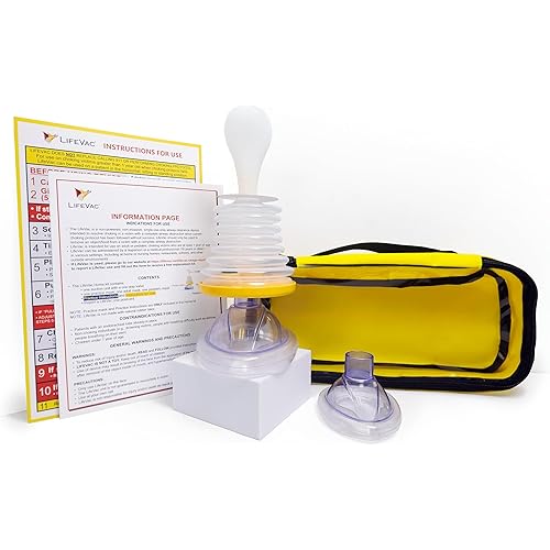 LifeVac Yellow Travel Kit - Portable Suction Rescue Device, First Aid Kit for Kids and Adults, Portable Airway Suction Device for Children and Adults