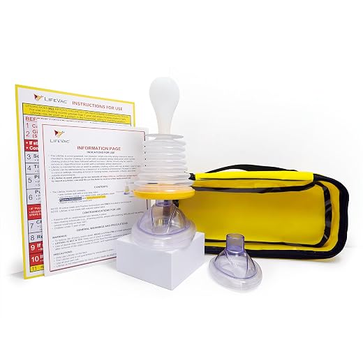 LifeVac Yellow Travel Kit - Portable Suction Rescue Device, First Aid Kit for Kids and Adults, Portable Airway Suction Device for Children and Adults