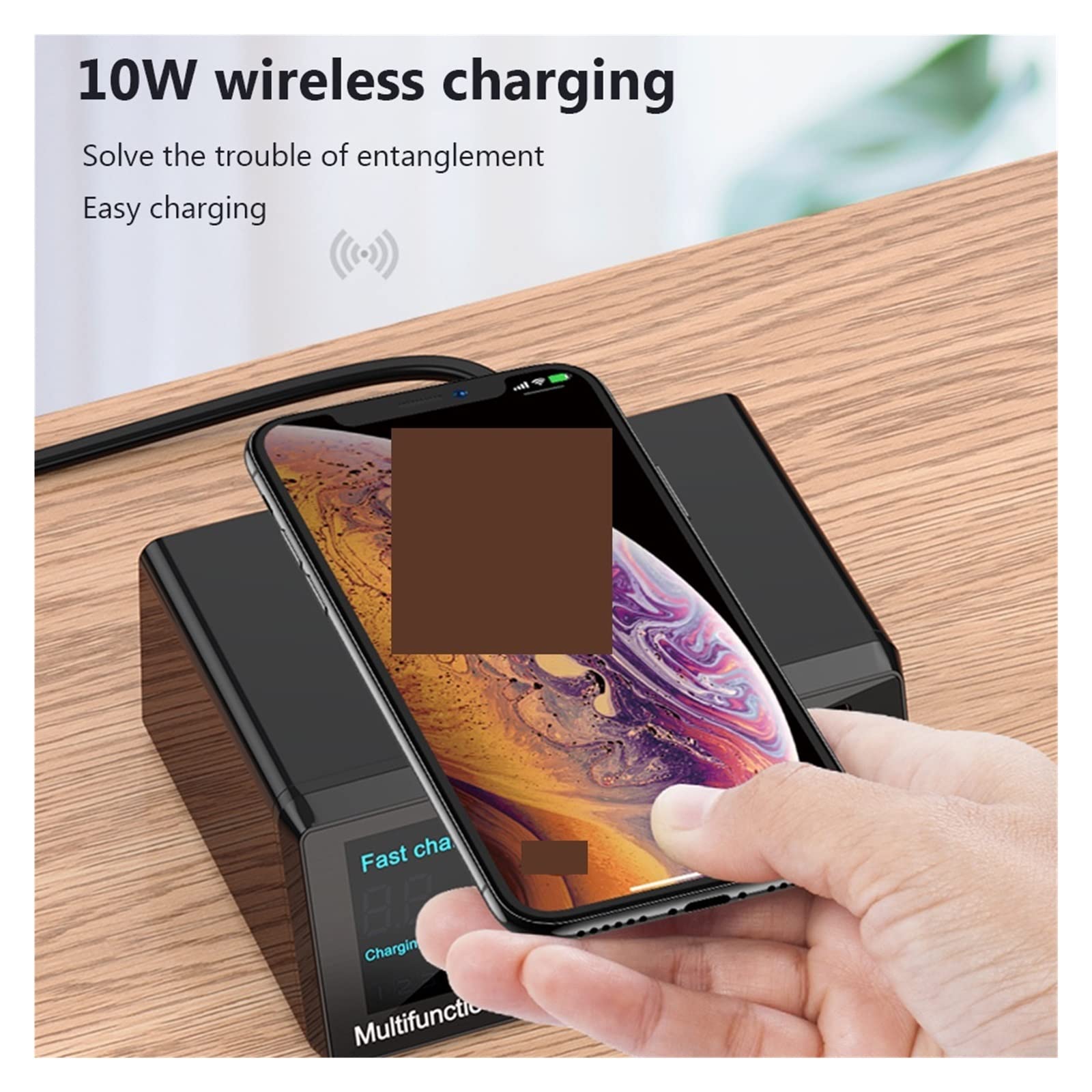 JIFOME Caricatore USB Caricabatterie Wireless da 100 W PD Caricabatterie USB for Caricabatterie rapido Stazione di Ricarica for Caricabatterie rapido con Display LCD