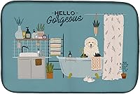 Vista 80 de Caroline's Treasures CK7824DDM - Tapete absorbente para secado de platos con diseño de bulldog inglés, rojo y blanco, para encimera de cocina, 14 x