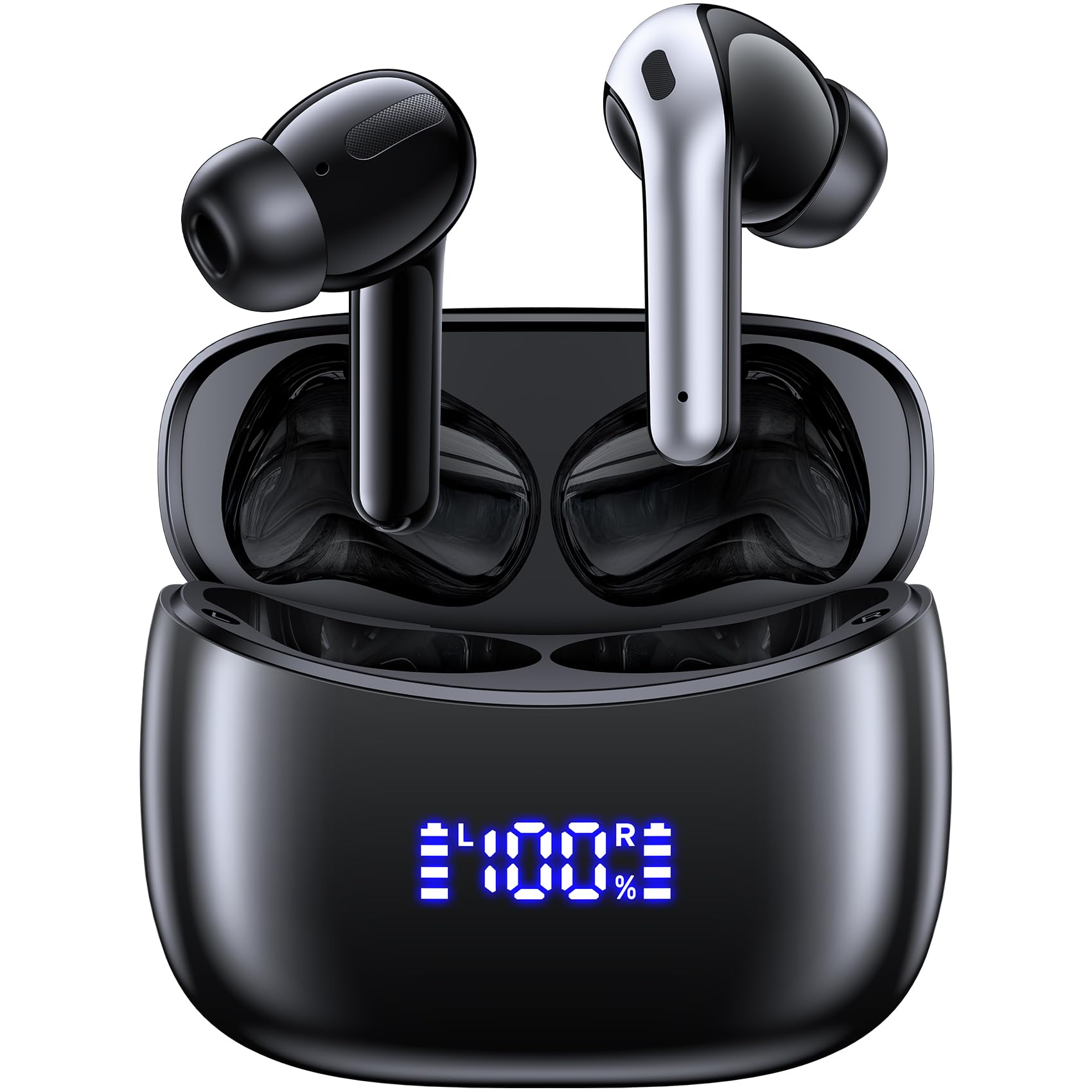 OKEEFE Wireless Earbuds Bluetooth Earbuds Translation Earbud Real Time 70H Playtime Wireless Headphones AI Bluetooth Headphones for Travel Meeting Sports Black