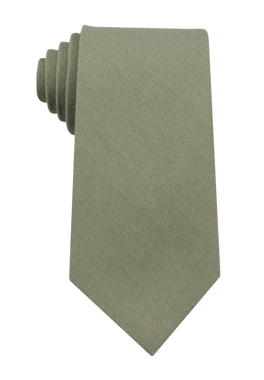 Entwineno Mens Solid Linen Ties - Regular Width Pattern Necktie for Men
