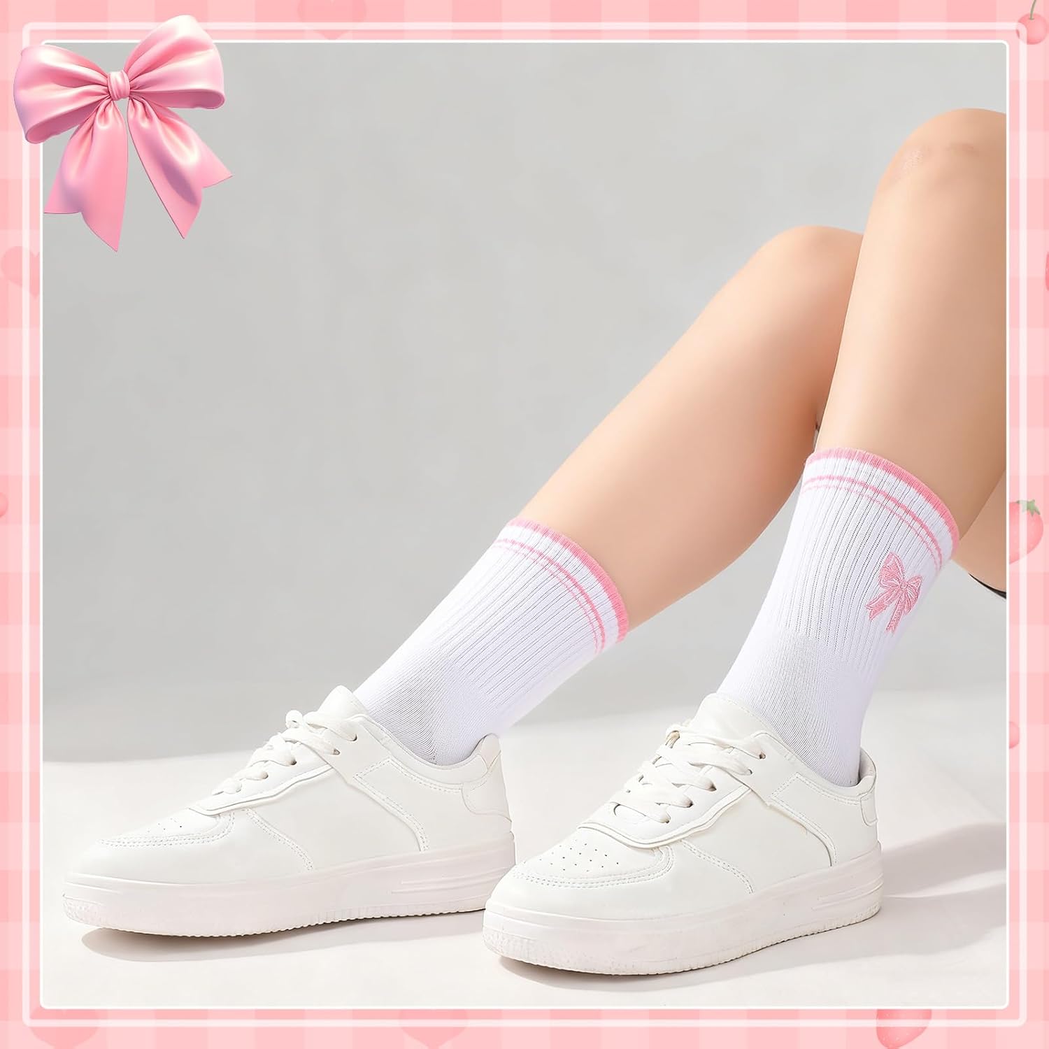 Pilates Grip Socks for Women, 6-Pack Embroidery Cute Non-Slip Yoga Socks, Grippy Barre Workout Socks for Ballet - Image 2