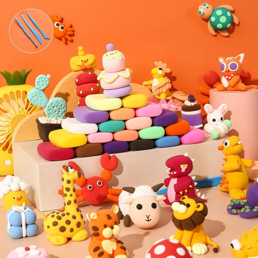 QMAY Air Dry Clay, 24 Colors Ultra Light Modelling Clay Safe & Non-Toxic, Art & 714394547170