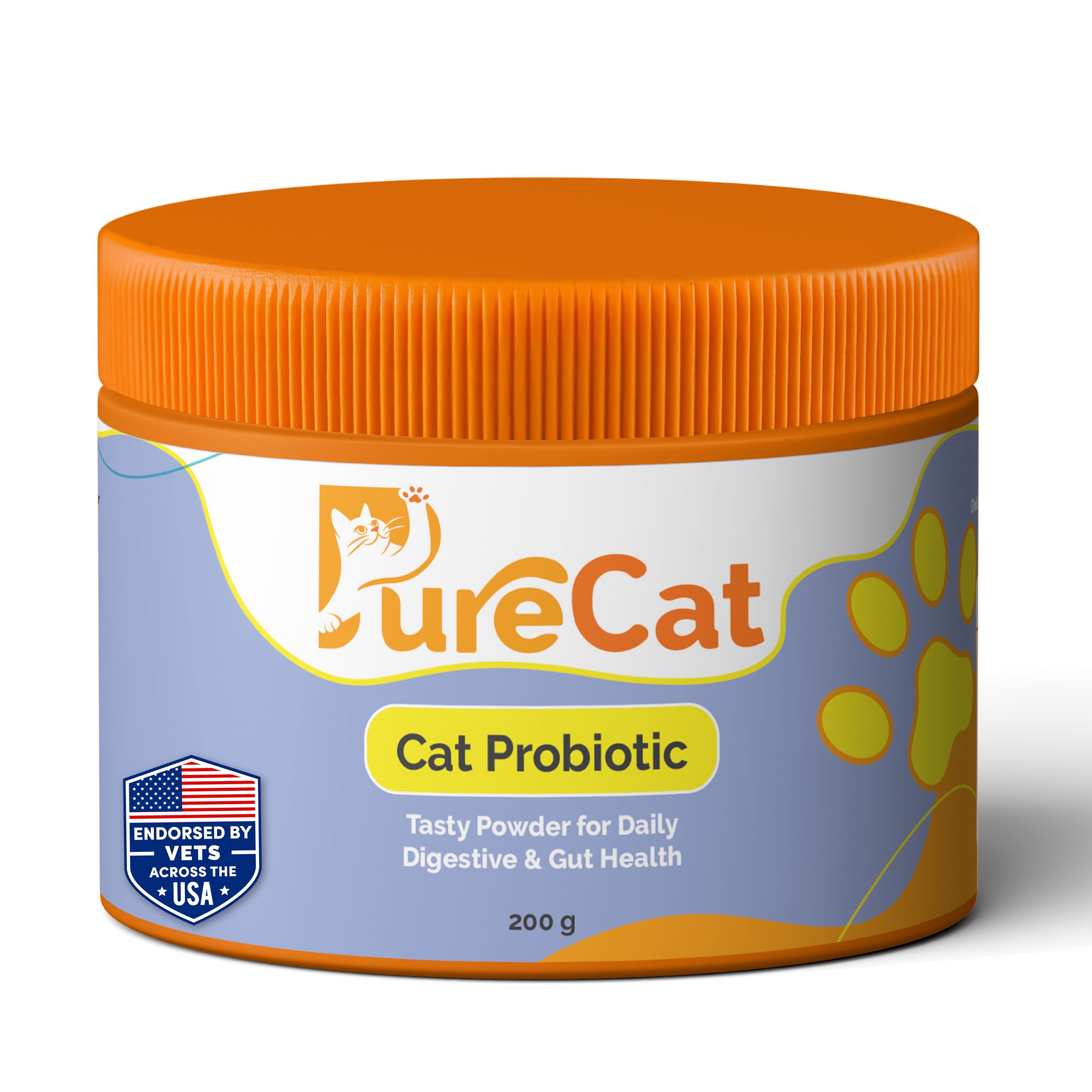 Digestive Health & Immune Support Supplement Probiotic Powder for Indoor and Outdoor Cats | 6 Billions CFUs Probiotic Powder for Pets | Veterinarian Recommended | Great Tasting Formula