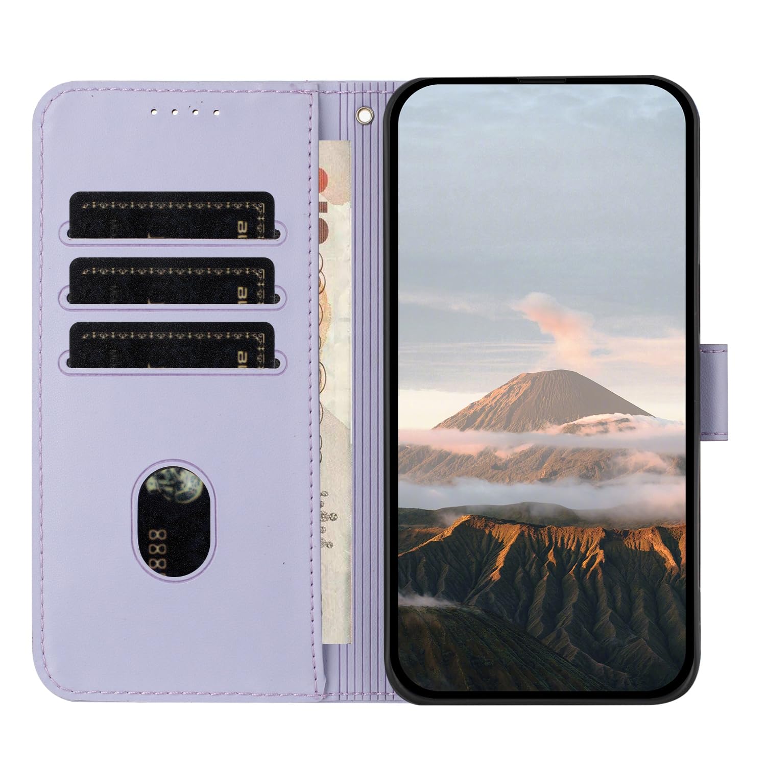 Custodia Per Huawei P30 Lite Con Fessura Per Carte E Supporto - Cover In Pelle PU Con Motivo Farfalla Blu, Design Cristallo, Protezione Antiurto E Antigraffio - 3