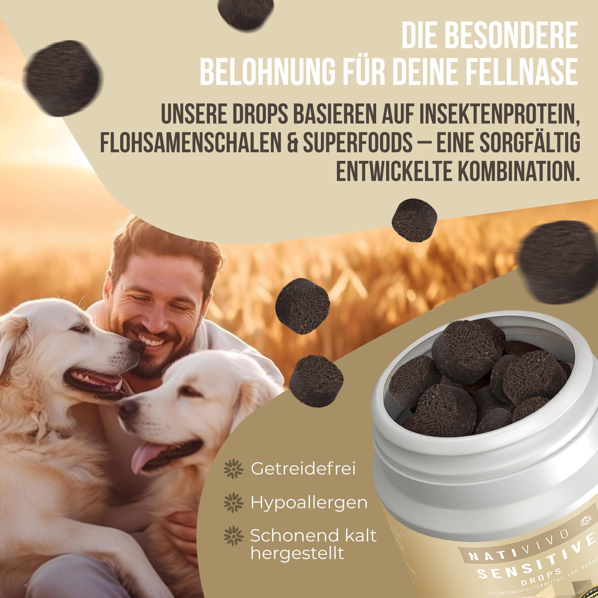 Probiotikum Complexe 120 comprimés + gouttes sensibles 300 g pour chiens sensibles