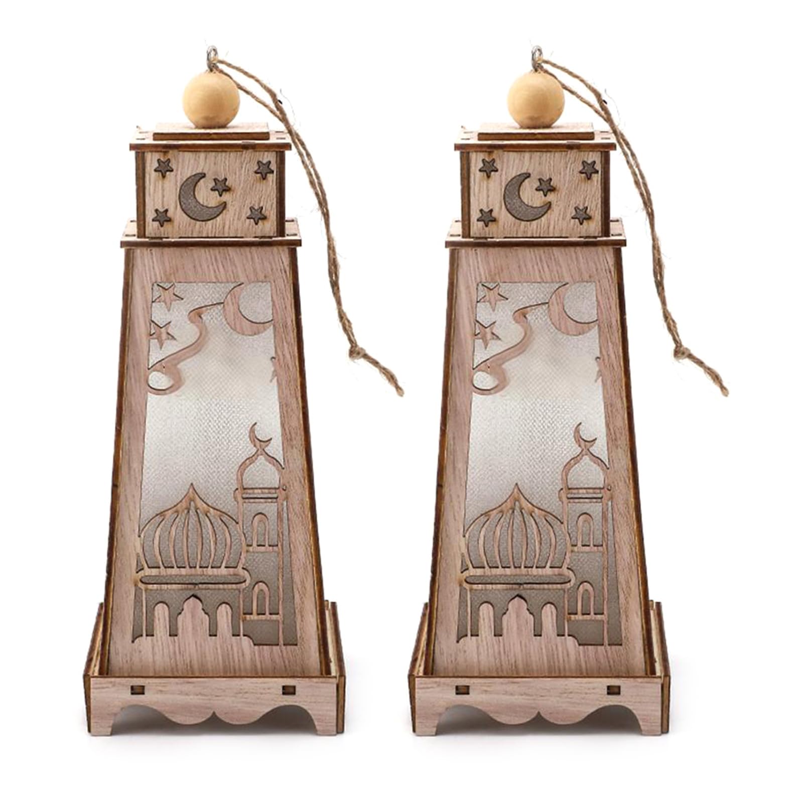 WLNEXT Wooden Lighted Decoration for Muslims Celebration Providing and Artistic Appeal in Festival Environments Wooden Glowing Decoration for Festivals