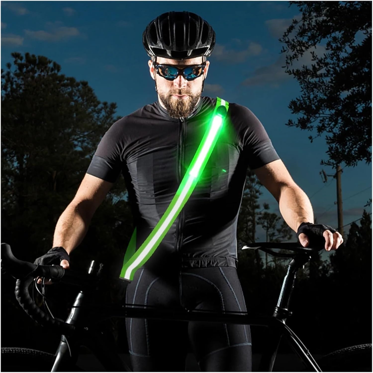 2 Pcs USB Rechargeable LED Reflective Belt Sash High Visibility Safety Running Gear for Night
